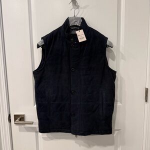 Peter Millar Men’s Crown Suide Vest Size Small Navy NWT $698